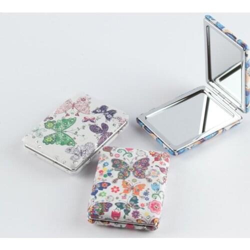 Butterfly Pattern Cubic Zirconia Square Mirror