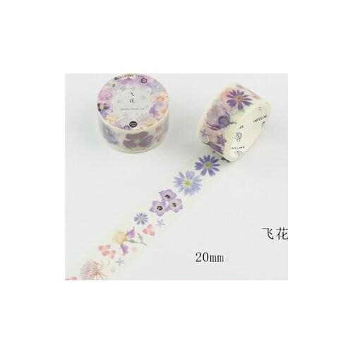 2cm 3m 1 pcs flying purple flowers design washi tape Adhesive DIY Scrapbook Sticker Label Masking home decor