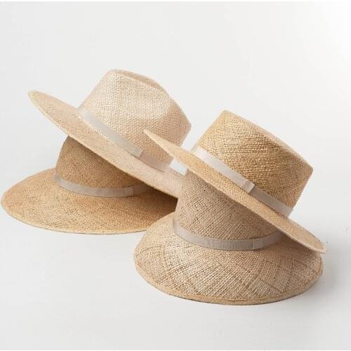 01901-hh7252 summer natural Treasure grass handmade fedoras cap men women holiday leisure panama hat