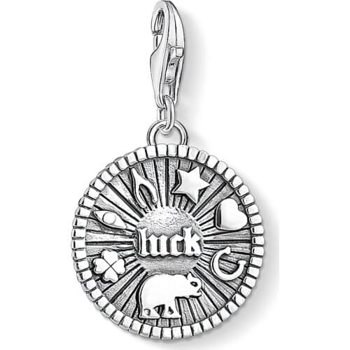 Little Good Luck Coin Pendant Charms 925 Sterling Silver Jewelry Making Bracelet Necklace Women Men Accessories Findings