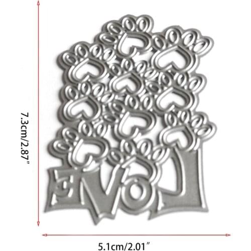 Love Dog Paw Metal Cutting Dies Stencil Scrapbooking DIY Album Stamp Paper Card Mold Embossing Decoration Craft H55A