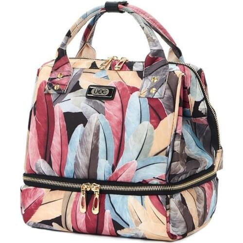 Multifunctional USB Mummy Maternity Backpack Baby Diaper Changing Bag Mom Outdoor Travel Fashion Print Mini Storage Bags MBG0213