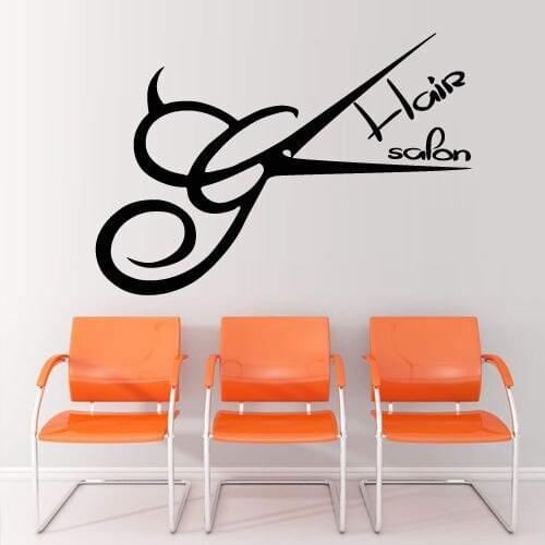 Hair Salon Wall Decal Beauty Salon Scissor Sticker Barber Shop Vinyl Wall Decals Decor Mural Hairdresser Glass Window Sticker
