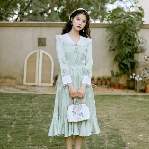 2020 new fashion womens clothing Peter pan Collar Vintage dress women dresses