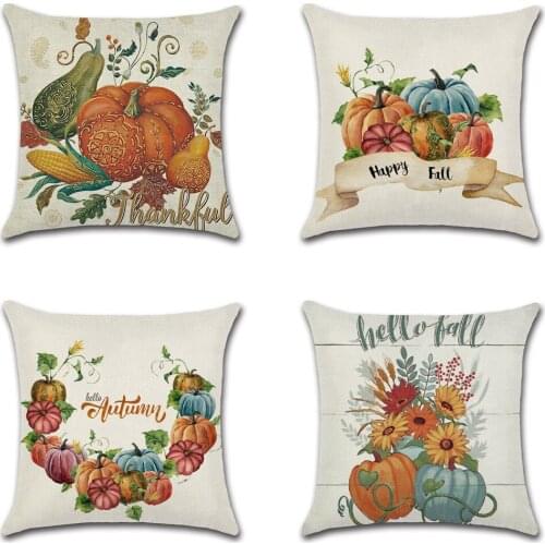 Halloween Pillow Cases Happy Fall Y'all Cotton Linen Sofa Car Pumpkin ghosts Cushion Cover Home Decor 2020 New Arrival