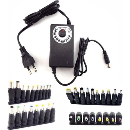 3-12V 3A AC Adjustable Power Supply Adapter DC 8 Plug Connector Universal Adapter Voltage 220V 110V to 3V 24V 72W US EU Plug
