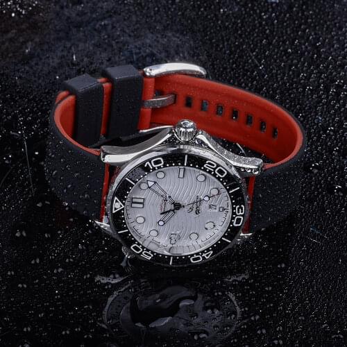 New Summit Diver Watch Band Automatic Fluorine Rubber Watch Strap Premium Natural Rubber FKM Watch Strap Replacement Accessories