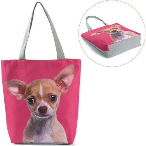 Bags for Women 2019 Woman Tote Canvas Bag Cute Cat Dog Printed Handbag Animal Design Beach Casual Shoulder Bags Hot Sale