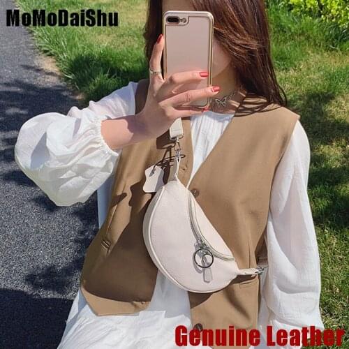 Genuine Leather Fashion Women Messenger Belt Bag Pack Designer Waist Bags Girl Travel Small Chest Pack Ladies Mini Shoulder Bag