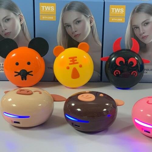 TWS wireless bluetooth headset Cartoon Pig Couple bluetooth earphones creative sports stereo mini cute dual earbuds
