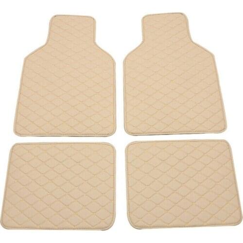 Universal Leather Car Floor Mats Quilted Design Waterproof Liners Carpets Set car accessories styling car carpet