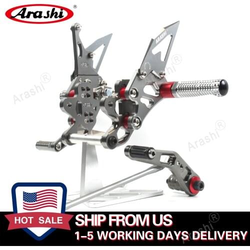 US Stock Adjustable Rearset Footrests Foot Pegs For SUZUKI GSXR600 GSXR750 2006 - 2010 GSX-R600 GSX-R750 2007 2008 2009 GSXR 750