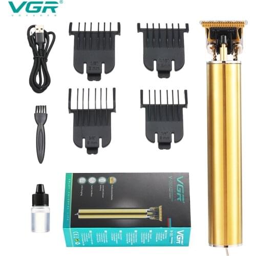 VGR USB Hair Trimmer Cordless Electric Hair Clipper Professional Shaver Beard Barber 0mm Men Hair Cutting Machine Men Haircut