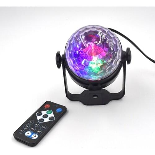 3W Sound Controlled Rotating Disco Ball DJ Party Light RGB LED Stage Light Christmas Wedding Sound Party Light