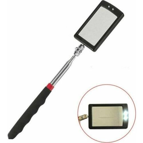 Bright Inspection Mirror Illuminate LED Lighted Mechanic Swivel Telescoping