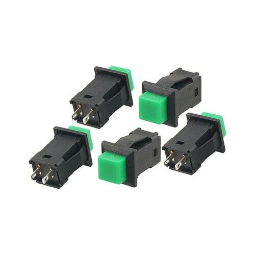 Green Momentary Square Push Button Switch SPST AC 250V/1A 125V/3A Gbdlg