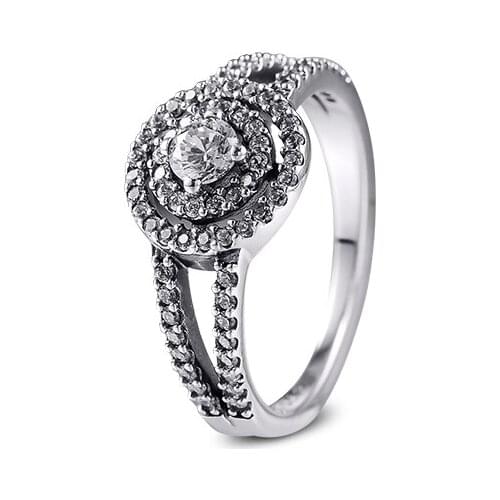 925 Sterling Silver Jewelry Rings for Women Sparkling Double Halo Ring 2021 Mothers Wedding Ring Gift For Friends Wholesale