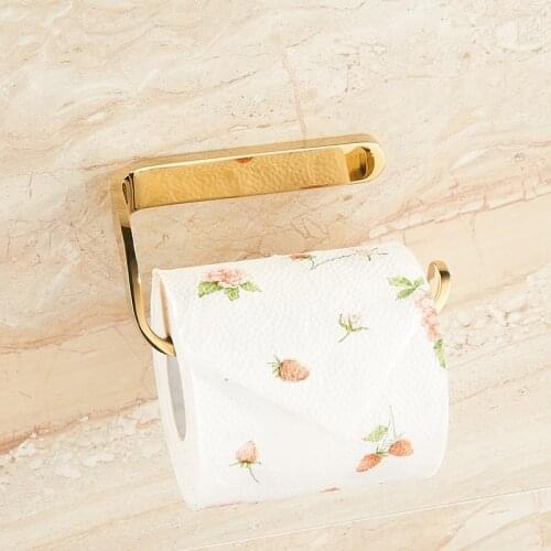 Gold Toilet Paper Holder bathroom toilet roll paper holder Bathroom Accessories simple design one hand tear