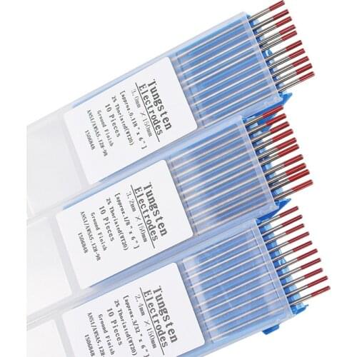10pcs/Box Professional WT20 Welding Electrodes Rods Thoriated Tungsten Electrode 1.6/2.0/2.4/3.0/3.2/4.0*150 MM Tig Rods