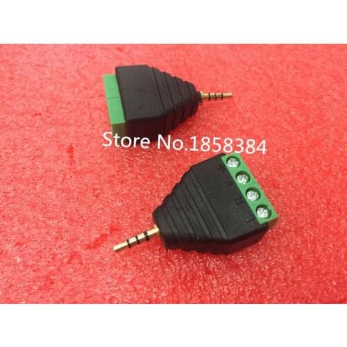 10pcs Video AV Balun 2.5mm 4 Pole Stereo Male to AV Screw Terminal Stereo Jack 2.5 mm male 4 pin Terminal Block Plug connector