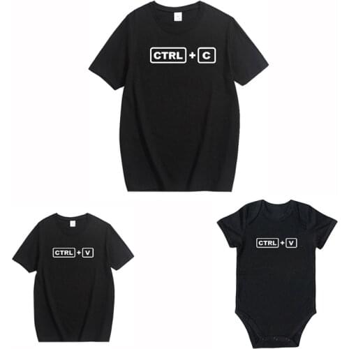 2020 Family Matching Clothes CTRL + C CTRL + V Family Look Dad Son T Shirts Family Mommy and Me Clothes Family Matching Outfits