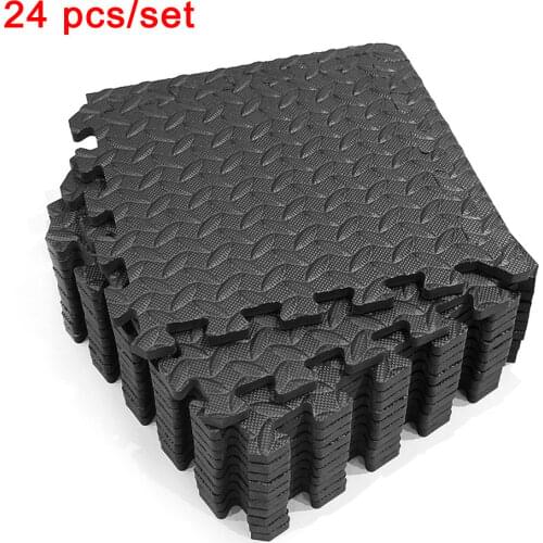 24Pc Home Gym Mat EVA Leaf Grain Floor Mats Splicing Floor Pads Patchwork Rugs Yoga Room Thicken Floor Cushion Fitness Equipment
