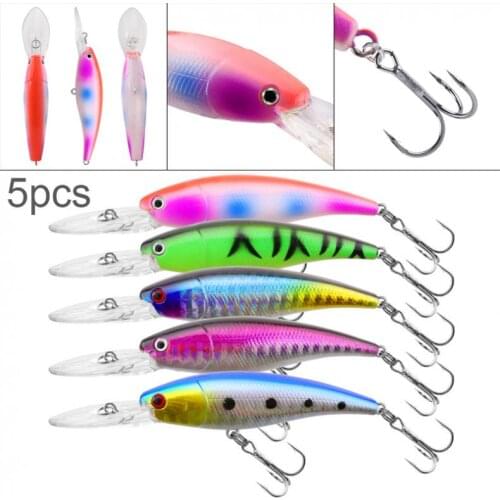 5pcs 9cm 7g Minnow Fishing Lure Kit Floating Lures Pesca Jig Fishing Hook Built in Steel Ball