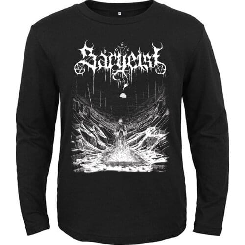 5 Designs Sargeist Death Rock Band Demon Men Women Full Long Sleeves Shirt Black Metal Tee Fitness Rocker