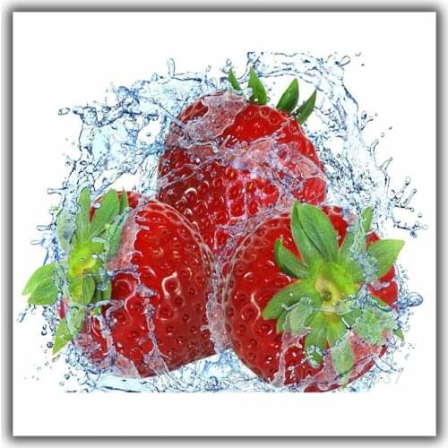 Diy Diamond Painting Cross Stitch Strawberry In The Water Needlework Diamond Embroidery Full Square Mosaic Decoration Resin Kits