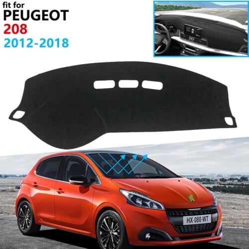 Car Dash Mat Dashmat Dashboard Cover Sun Shade Dash Board Cover Carpet For Peugeot 208 2012 2013 2014 2015 2016 2017 2018