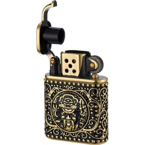 Armor Dragon Old Nine Doors Old-fashioned Kerosene Sparking Pure Copper Business Souvenir Smoking Accessories Cool Lighter