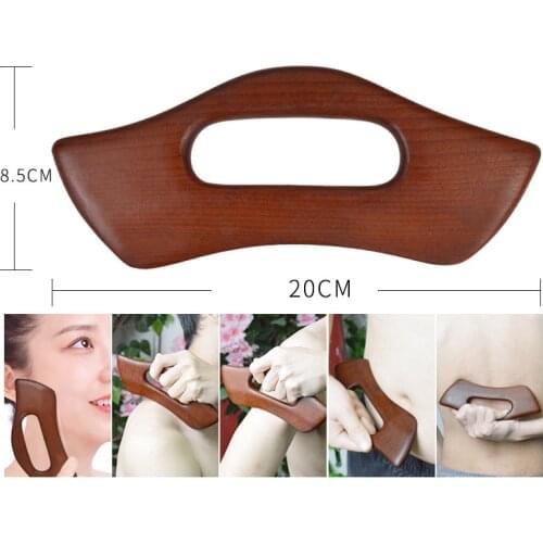 Carbonized Wooden Guasha Massage Scraper Pressure Therapy Acupoint Massager Facial Body Health Care Handle Massage Tool New