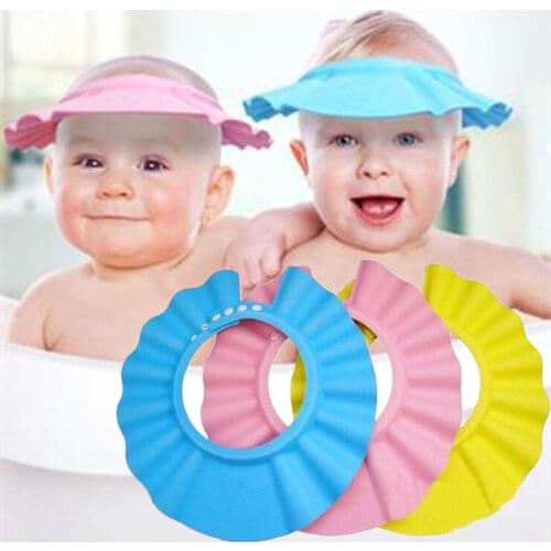 Children Waterproof Cap Safe Baby Shower Cap Kids Bath Visor Hat Adjustable Baby Shower Cap Protect Eyes Hair Wash Shield