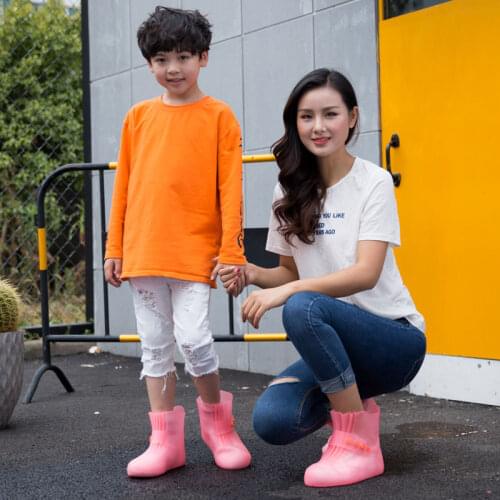 Childrens ladies rain boots cover fashion mens and womens transparent thickened student waterproof sleeve PVC water shoes
