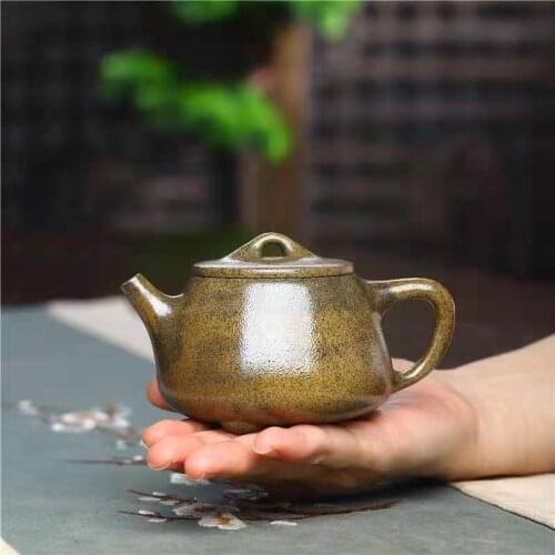 Yixing Purple Clay Pot Raw Ore Sesame Duan Ni, Firewood Burning Short Stone Scoop, Teapot, Tea Set