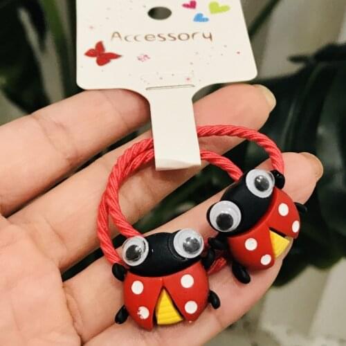 2Pcs Cute Animals Girls Hair Accessories Children Rubber Bands Scrunchies Elastic Hair Bands Headband Decorations Ties Gum