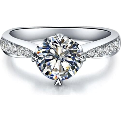 Pretty Ring 14K Gold Heart Pattern Promise Moissanite Jewelry Affordable 0.5Ct Guarantee Test Positive D Color Moissanite Ring