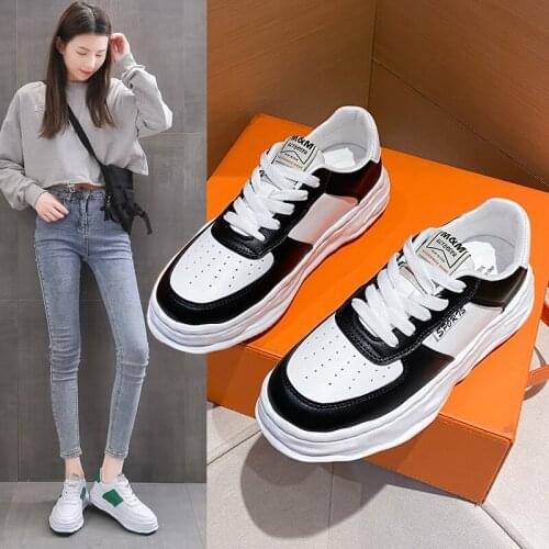 Women Sneakers Autumn Leather Light White Sneaker Female Platform Vulcanized Shoes Spring Casual Breathable Sports Shoe big size