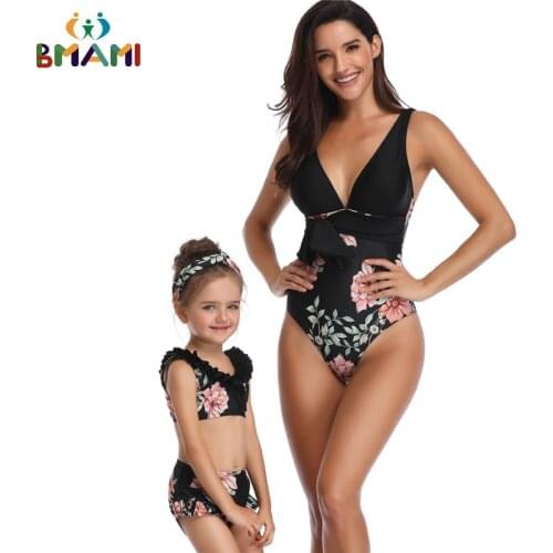 Mother Daughter Swimwear Family look Mommy and Me Bikini Bahitng Swimsuit Brachwear Family Matching Clothes Mom Daughter Clothes