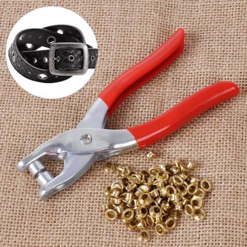 Grommet Rivets Eyelet Setting Pliers and 100pcs Eyelet for Bags Shoes Leather Belt