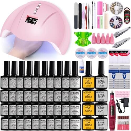 Manicure Set Nail Kit Nail Gel Polish Nail Set Electric Nail Drill Machine 24W 12LED UV LED Nail Lamp Dryer Nail Salon Tools Kit