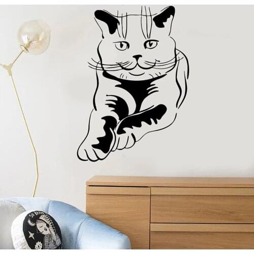 Cute Cat Wall Sticker Kitten Pet Animal Vinyl Window Decal Kids Girls Bedroom Nursery Play Zone Pets Store Interior Decor C031