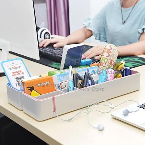 Fashion simple office desk Organization storage box Office Supplies storage box multi-grid storage Rack