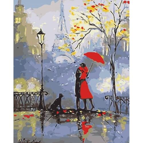 Paris Street DIY Paint By Numbers painting by numbers art paint by number Diy digital oil drawing hand painted