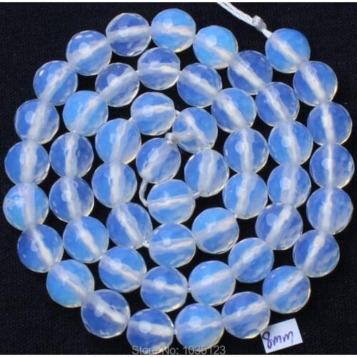 High Quality Opal Stone Faceted Round Shape 4/6/8/10/12/14mm Necklace Bracelet Jewelry DIY Gems Loose Beads 15 Inch w1699