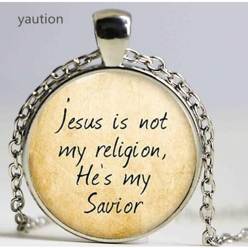Jesus necklace, jesus is not my religion,hes my savior necklace print photo Christian necklace