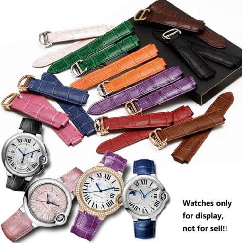PEIYI watchband 14 16 18 20mm Leather strap Convex Interface Special size replacement color leather wristband Watch accessories