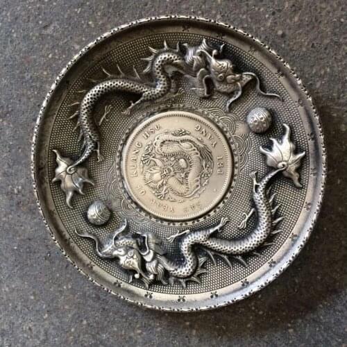 ANTIQUE GUANGXU PERIOD IN ANCIENT CHINA DRAGON PATTERN PLATE