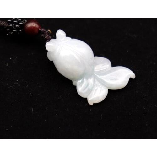 Certified 100% Natural Genuine A Jadeite Jade Emerald Pendant Carved Fish Amulet Lucky Lovely Necklace Pendants For Men Women