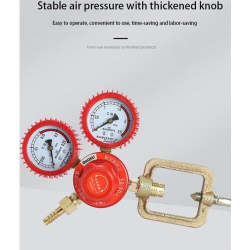 Shockproof Oxygen Gas Bottle Regulators O2 Reducing Pressure Inhaler Acetylene Double Gauge Regulator